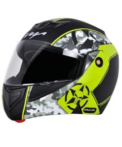 Crux DX Camouflage Dull Black Neon Yellow Helmet-Helmets-Vega-M-Helmetdon