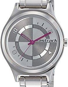 Fastrack Analog Silver Dial Women's Watch-NK6152SM01-Watch-Fastrack-Helmetdon