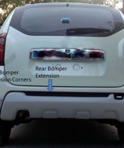 Kardzine Rear Bumper Extension For Renault Duster Silver Painted-car accessories-kardzine-Helmetdon