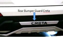 Kardzine Rear Bumper Guard For Hyundai Creta (Painted Black & Silver)-car accessories-kardzine-Helmetdon