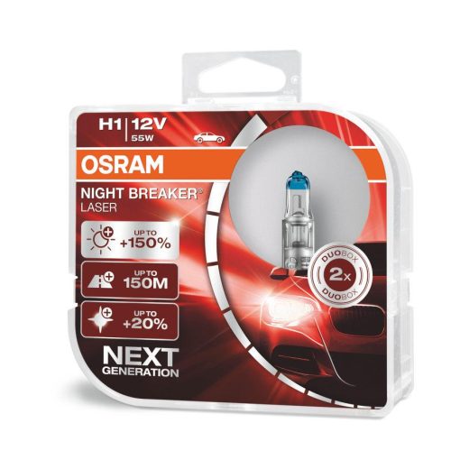OSRAM 64150 NL H1 12V 55W NIGHT BREAKER LASER H1 - DUO Pack-Bulbs-Osram-Helmetdon