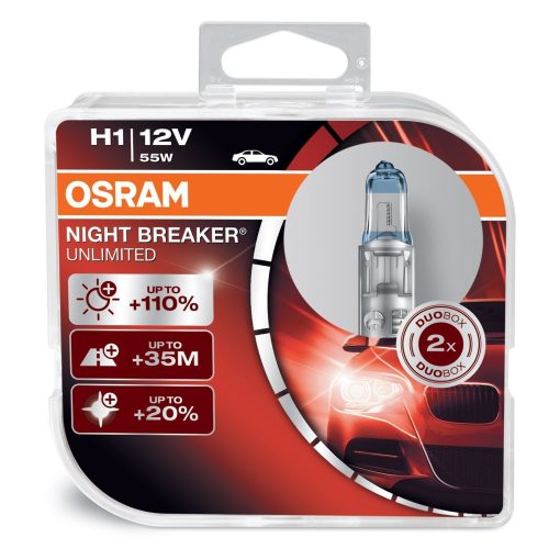 Osram H1 P64150 Night Breaker Unlimited Duo Box (12V, 55W)-Bulbs-Osram-Helmetdon