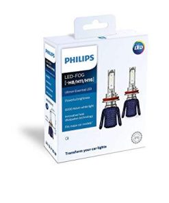 PHILIPS H8/H11/H16 (12834) Ultinon Essential X2 LED Fog Lights 6000K Luxeon (Pure White, 2 Pieces)-Automotive Parts and Accessories-Philips-Helmetdon