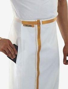 Ramraj Men's Cottton Pocket Dothi (White, 40-42)-Apparel-Ramraj-Helmetdon