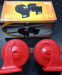 Roots Red Front Wind tone 90 Car Horn For All Vehicles (Set Of 2 )-Automotive Parts and Accessories-Roots-Helmetdon