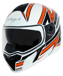 Ryker D/V 99 White Orange Helmet-Helmets-Vega-M (Head Size 57 to 59 cm)-Helmetdon
