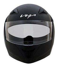 Vega Boolean BLN-DK-M Flip-up Helmet with Double Visor (Dull Black, M)-Vega-M-Dull Black-Helmetdon