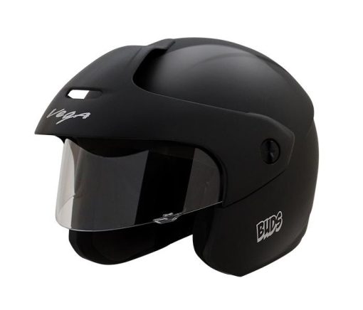 Vega Buds Junior Open Face Helmet for Kids-Helmets-Vega-50-54 CM Kids-Black-Helmetdon