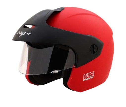 Vega Buds Junior Open Face Helmet for Kids-Helmets-Vega-50-54 CM Kids-Dull Red-Helmetdon