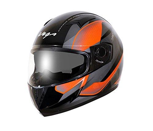 Vega Cara D/V Attitude Black Orange Helmet (Clear Visor)-Helmets-Vega-Helmetdon