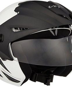 Vega Cruiser CR-W/P-ARS-WS-M Open Face Graphic Helmet (White and Silver, M)-Vega-Helmetdon