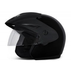 Vega Cruiser Open Face Helmet with Peak-Helmets-Vega-M (Head Size 57 to 59 cm)-Black-Helmetdon