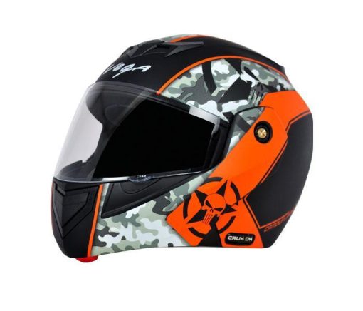 Vega Crux DX Camouflage Dull Black Orange Helmet-Helmets-Vega-M-Helmetdon