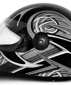 Vega Formula HP Warrior Full Face Graphic Helmet (Black and Silver, M)-Helmets-Vega-Helmetdon