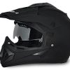 Vega Off Road Full Face Helmet-Helmets-Vega-S (Head Size 55 to 57 cm)-Dull Black-Helmetdon