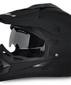 Vega Off Road Full Face Helmet-Helmets-Vega-S (Head Size 55 to 57 cm)-Dull Black-Helmetdon