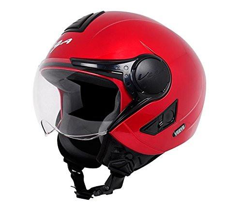 Vega Verve Open Face Helmet For Ladies-Helmets-Vega-S (Head Size 55 to 57 cm)-Cherry Red-Helmetdon
