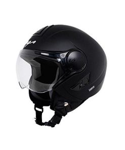 Vega Verve Open Face Helmet For Ladies-Helmets-Vega-S (Head Size 55 to 57 cm)-Dull Black-Helmetdon