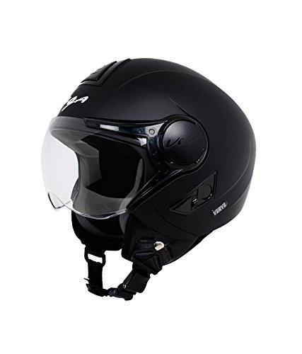 Vega Verve Open Face Helmet For Ladies-Helmets-Vega-S (Head Size 55 to 57 cm)-Dull Black-Helmetdon
