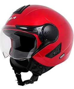 Vega Verve Open Face Helmet For Ladies-Helmets-Vega-S (Head Size 55 to 57 cm)-Red-Helmetdon