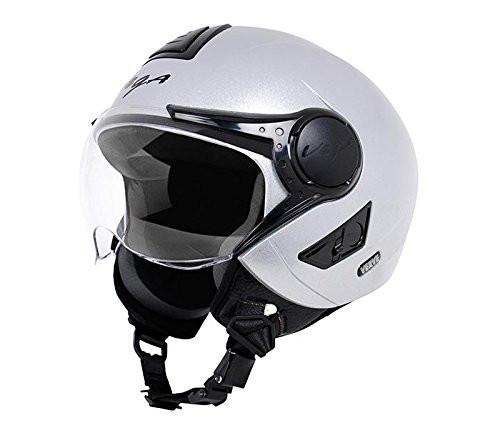 Vega Verve Open Face Helmet For Ladies-Helmets-Vega-S (Head Size 55 to 57 cm)-Silver White-Helmetdon